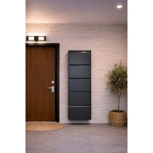 Effe Yapı Dekor Antrasit 5 Kapaklı Metal Ayakkabılık