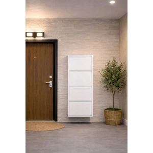 Effe Yapı Dekor Beyaz 4 Kapaklı Metal Ayakkabılık