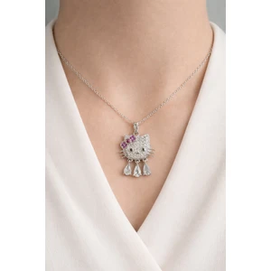 Hello Kitty Çelik Kolye Gümüş Kolye