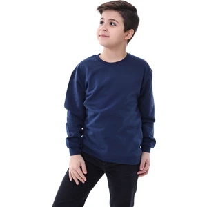 Basic Bisiklet Yaka Şardonlu Çocuk Sweatshirt 3-10 Yaş Krem