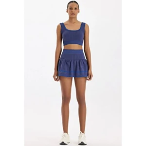 Şortlu Tenis Eteği Oxford Blue