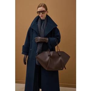 Funnel Neck Uzun Kaban Lacivert