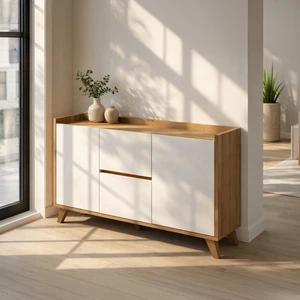 Just Home Vera Konsol - Beyaz / Sepet - 140 cm