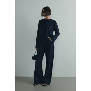 Suud Collection Lacivert Nara Uzun Kollu Basic Tişört