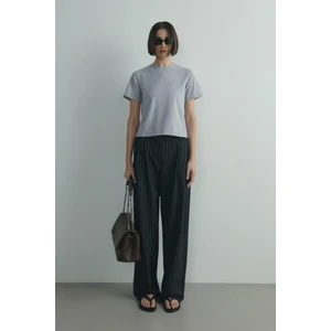 Suud Collection Gri Pamuklu Basic Tişört