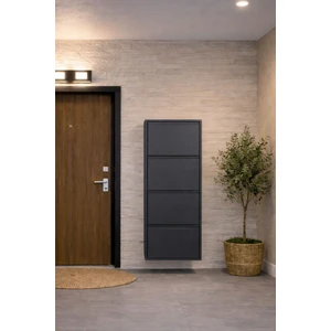 Effe Yapı Dekor Antrasit 4 Kapaklı Metal Ayakkabılık