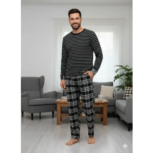 Pijalüx Tek Alt Cepli Ekose Pijama Battal