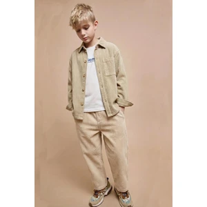 Fitilli Kadife Pantolon 1-8 Yaş Bej