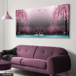 Evine Moda Kuğu Gölü Tek Parça Kanvas Canvas Tablo Tablo