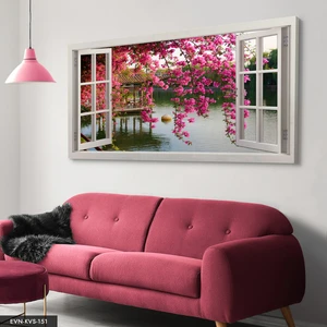 Evine Moda Sahile Açılan Pencere Tek Parça Kanvas Canvas Tablo Tablo