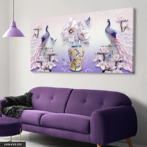 Evine Moda Tavus Kuşu Tek Parça Kanvas Canvas Tablo Tablo