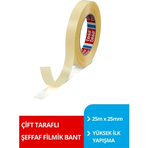 Filmik Çift Taraflı Bant Şeffaf   25m 25mm