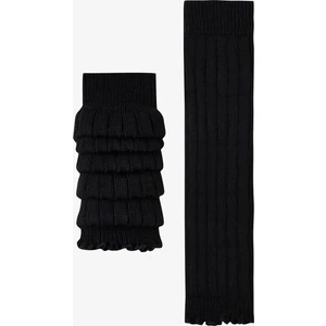 Siyah Warm Ruffle Tozluk
