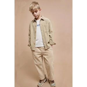 Fitilli Kadife Pantolon 1-8 Yaş Bej