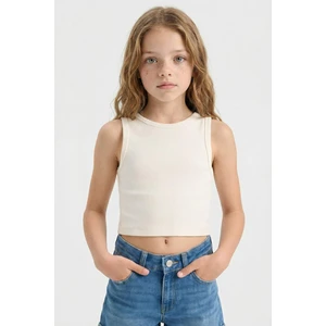 Kız Çocuk Bisiklet Yaka Basic Düz Atlet D9097A825HS