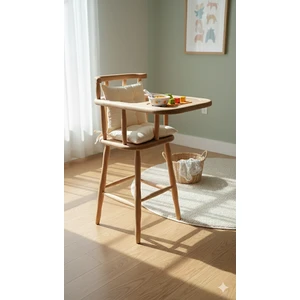 MMS Ahşap Doğal Ahşap Mama Sandalyesi