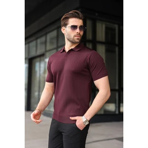 Mürdüm Polo Yaka Triko Erkek Tişört E7461