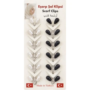 Incili Eşarp Klipsi, Eşarp Iğnesi 12 Adet