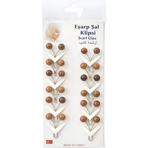 Incili Eşarp Klipsi, Eşarp Iğnesi 12 Adet