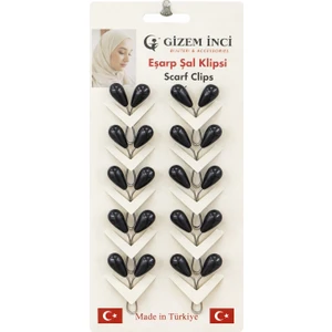 Incili Eşarp Klipsi, Eşarp Iğnesi 12 Adet