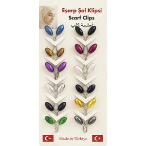 Incili Eşarp Klipsi, Eşarp Iğnesi 12 Adet