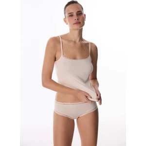 Bej Micro Lace Dantel Atlet