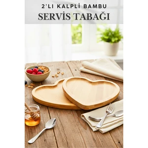 Kalpli Bambu 20 x 20 cm Servis Tabağı, Sunumluk