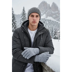 Eleven Markets Erkek Eldiven Kışlık Örgü Gri Eldiven