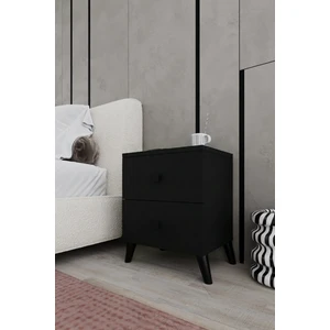 Arel 2 Çekmeceli Komodin - Siyah