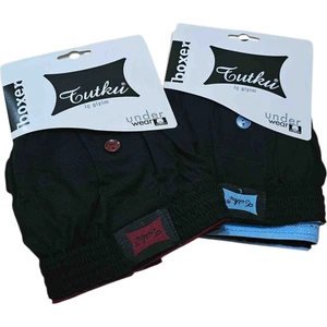 2 Li Düğmeli Penye Boxer