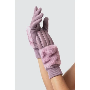 Mor Dokunmatik Kürklü Kadın Eldiven