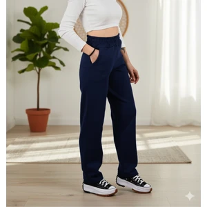 Kadın Lacivert Yüksek Bel Basic Eşofman Altı