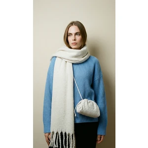 Ithal Puffy Oversize Kadın Atkı Şal -Ekru