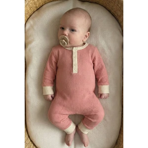 Biye Detaylı Tulum 0-2 Yaş Yavruağzı