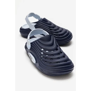 Hasır Desenli Sabo Erkek Terlik Laci Mavi