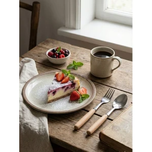 Perla Ev Bambu Saplı Tatlı Kaşığı ve Tatlı Çatalı Seti 6 Kişilik – Paslanmaz Çelik (12 Parça)