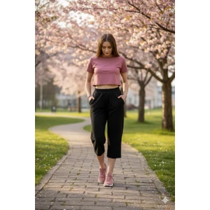 Kadın Siyah Yüksek Bel Kapri