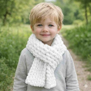 A&D Handmade El Örgüsü Puffy Peluş Bebek/çocuk Atkı