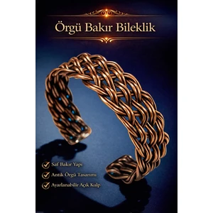 Kadın Bakır Bileklik Örgü Model Bakır Bilezik