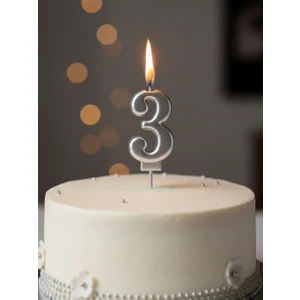 Parti Adresi Rakam Mum Gümüş No:3