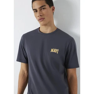Mavi Logo Baskılı Gri Tişört 0611714-70101