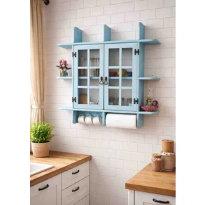 Doğa Doğal Ahşap Dekoratif Mutfak Rafı Terek