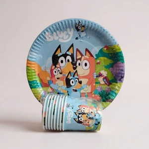 Cadde Süs Bluey Temalı Tabak Bardak 8'li Set