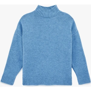 Dik Yaka Uzun Kollu Oversize Triko Kazak