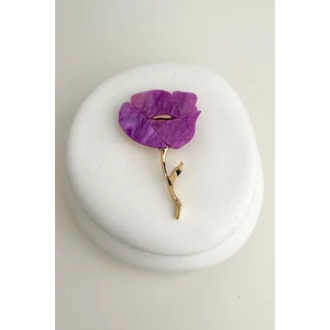 Altın Rengi Sedef Gül Broş (4*7cm)