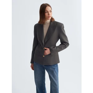 60774 Fitted Kesim Vatkalı Blazer-Haki