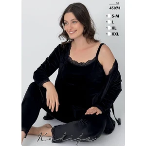 Kadife Üçlü Pijama (Fransız Kadife)