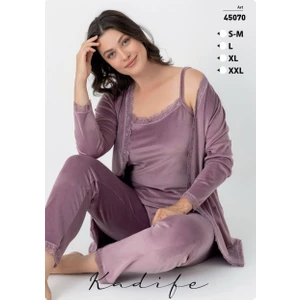 Kadife Üçlü Pijama (Fransız Kadife)
