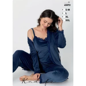 Kadife Üçlü Pijama (Fransız Kadife)