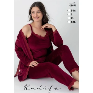 Kadife Üçlü Pijama (Fransız Kadife)